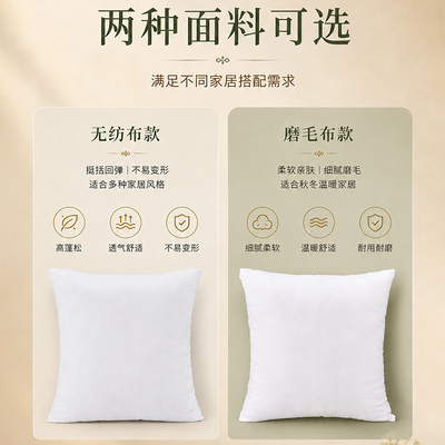 新款抱枕芯pp棉枕芯加厚无纺布磨毛布酒店客厅沙发靠枕