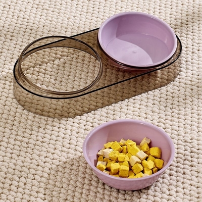 猫碗食盆透明猫咪斜口双碗保护颈椎防打翻狗粮碗猫喝水碗宠物用品